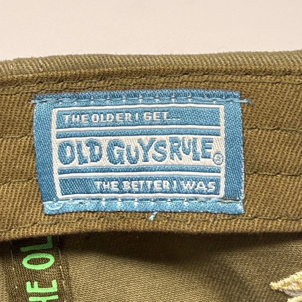 Old Guys Rule Living Legend Olive Green Cotton Adjustable Strapback Baseball Hat